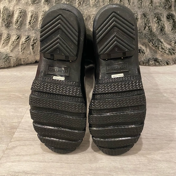 EXCELLENT Condition Kids Hunter Tall Rain Boots Black Gloss Reflective - Picture 8 of 14